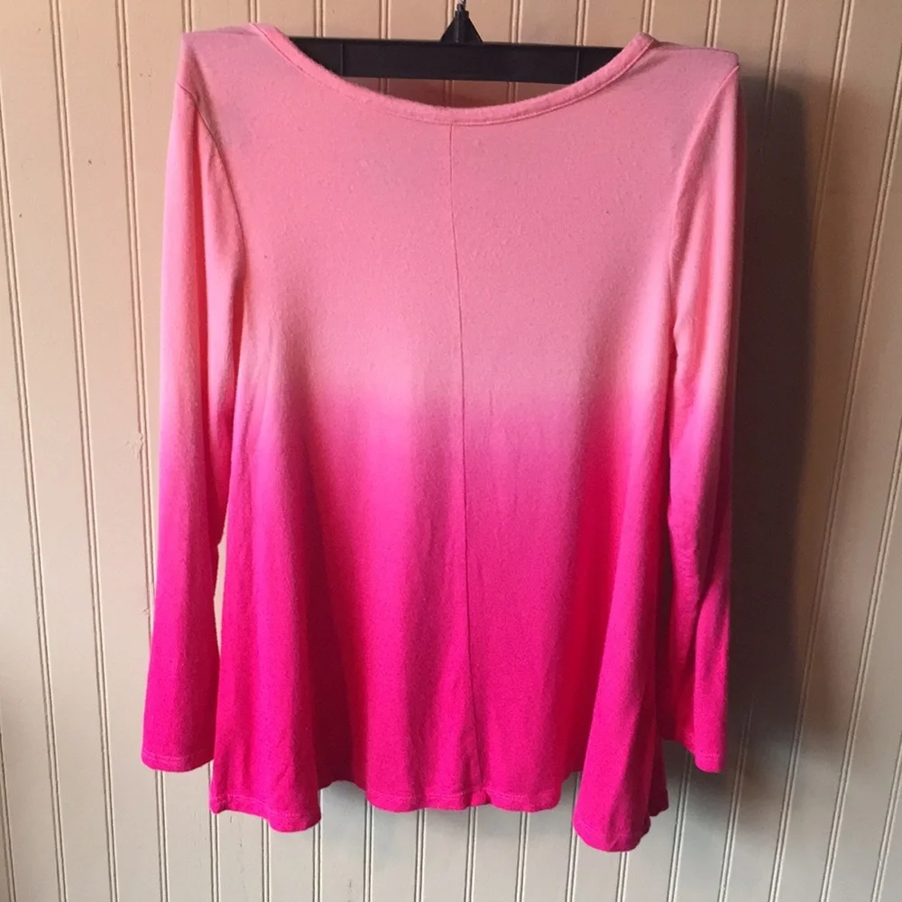 Justice long‎ sleeve shirt pink ombré size 6